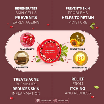 Saffire Naturals Pomegranate Body Butter - Distacart