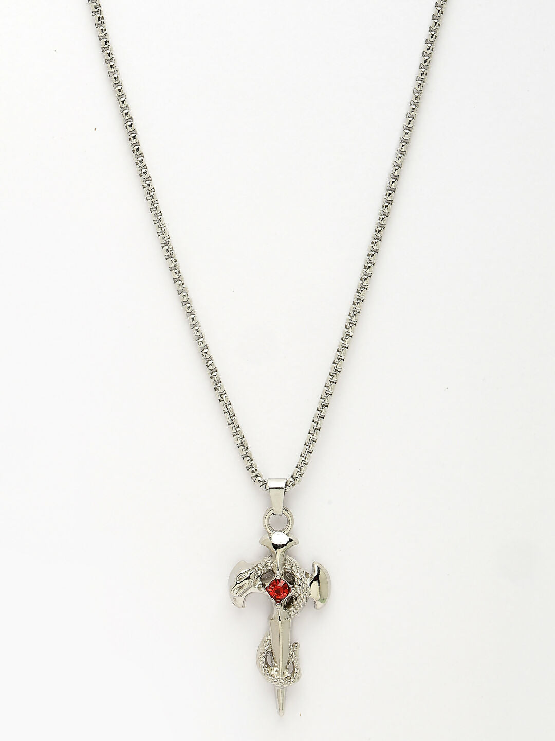NVR Men's Silver-Plated Stainless Steel Pendant with Chain - Distacart
