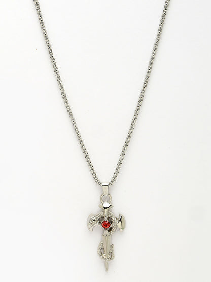 NVR Men's Silver-Plated Stainless Steel Pendant with Chain - Distacart