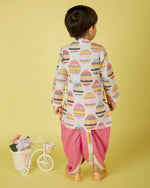 Thumbnail for Joban Fashion Kids Island Cotton Full Sleeves printed Kurta and Solid Dhoti - Pink - Distacart