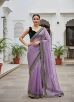 Thumbnail for Joban Fashion Wine Soft twill Net Party Wear Sarees - Distacart