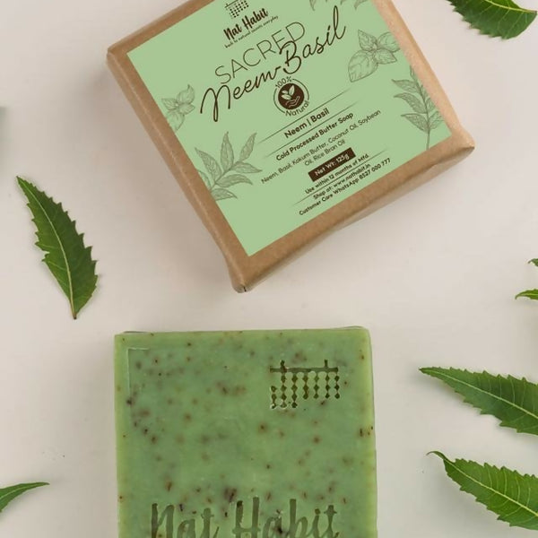 Nat Habit Cold Processed Sacred Neem-Basil Soap - Distacart