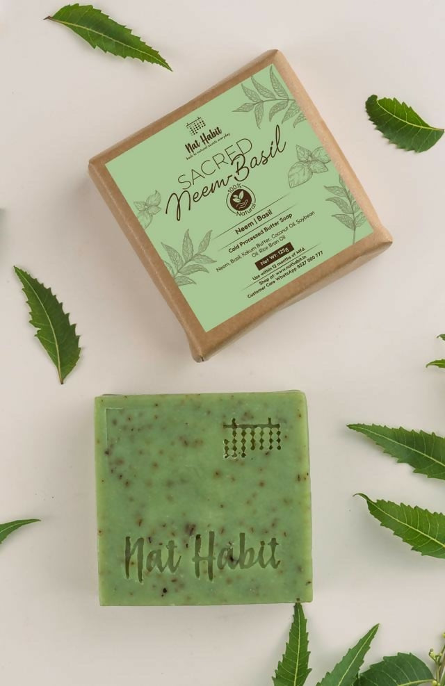 Nat Habit Cold Processed Sacred Neem-Basil Soap - Distacart