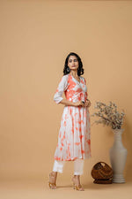 Thumbnail for Joban Fashion Peach Tie & Dye Kurta Pant Set - Distacart