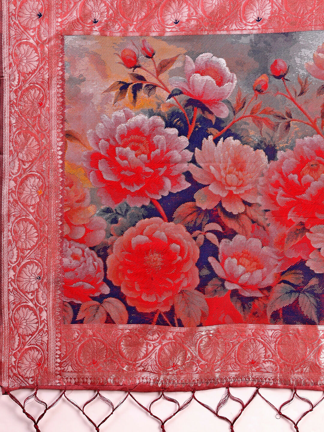 Astita Linen Cotton Rust Saree