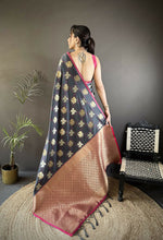 Thumbnail for Joban Fashion Grey Elephant Motif Soft Silk Banarasi silk Saree - Distacart
