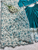 Thumbnail for Preksha Creation Indian Namarari Special Sky Blue Women Digital Print and 9 mm Sequence work Lehenga Choli - Distacart