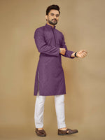 Thumbnail for Anaita Lavender Embroidered Rayon Straight Kurta - Distacart