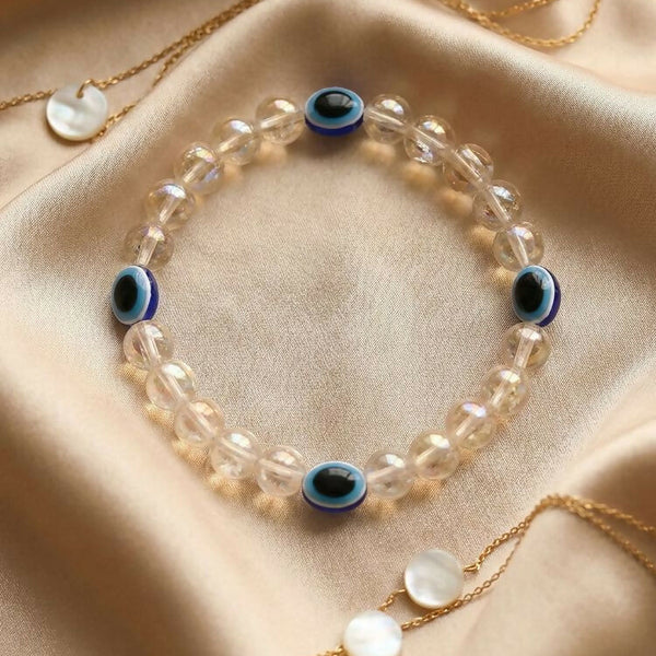 NVR White Crystal Evil Eye Bracelet for Men & Women - Distacart