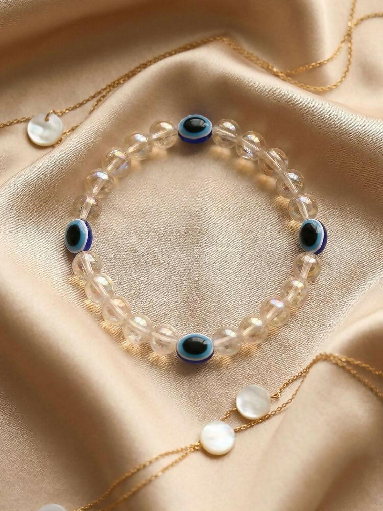 NVR White Crystal Evil Eye Bracelet for Men & Women - Distacart