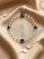 Thumbnail for NVR White Crystal Evil Eye Bracelet for Men & Women - Distacart