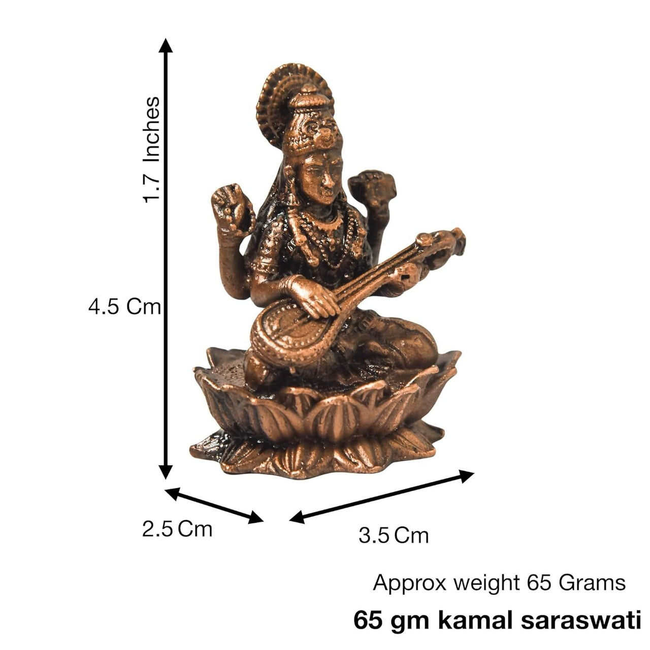 Copper Idols India Saraswati Idol - Distacart