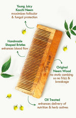 Thumbnail for Nat Habit Fine Tooth Kacchi Neem Styling Comb