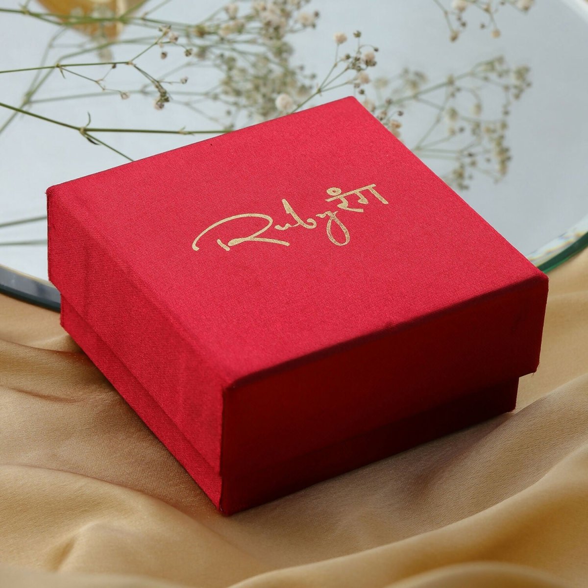 Ambi Diamond and Gold Earrings (Gold) - Ruby Raang - Distacart