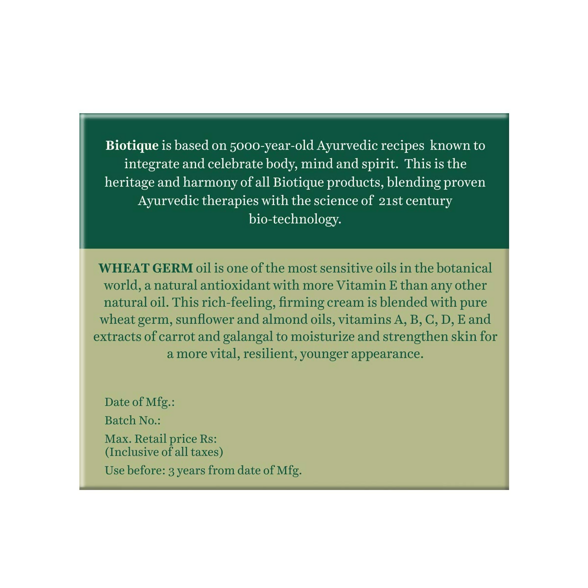 Biotique Firming Face & Body Cream - Bio Wheat Germ
