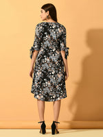 Thumbnail for Myshka Women's Black A-Line Party Dress - Distacart