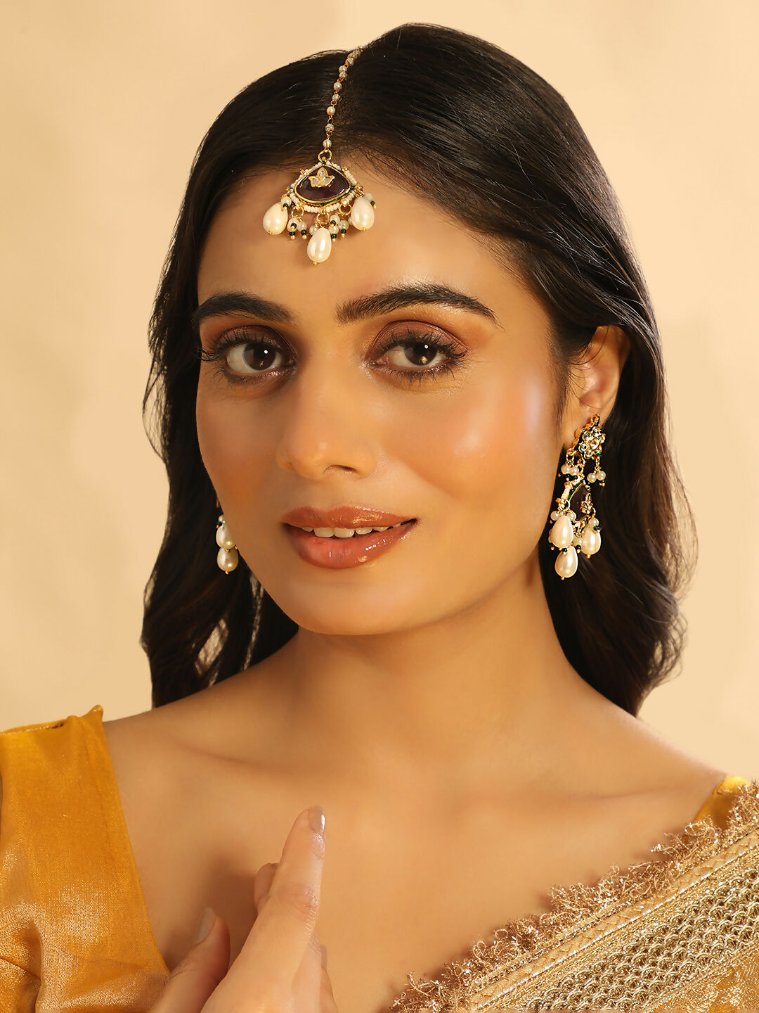 Nuyug 22K Gold Plated Ruby Grace Earrings