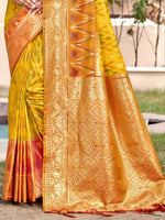 Thumbnail for Shree Shyam Fashion Yellow Pochampally Silk Saree - Distacart