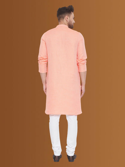 Even Apparels Men's Pure Cotton Orange Kurta - Distacart