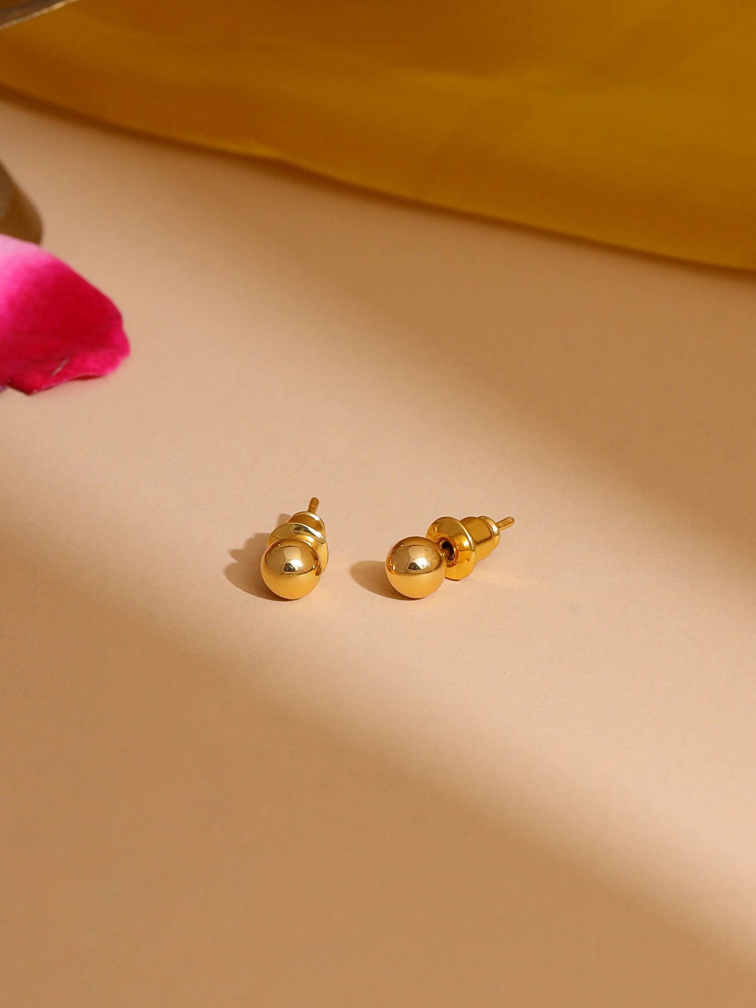 Ruby Raang Golden Round Studs - Dista