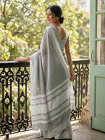 Thumbnail for Shree Shyam Fashion Gray Linen Saree - Distacart