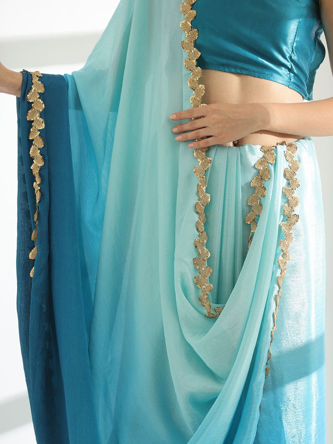 Mitera Women Satin Ombre Saree - Distacart