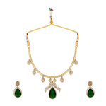 Thumbnail for Nuyug 18K Gold Plated Pear Drop Emerald Edge Necklace Set