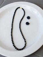 Thumbnail for Inhanns Crystal Bloom – Single Line Necklace + Studs - Light Black - Distacart