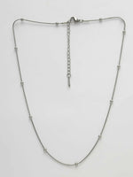 Thumbnail for NVR Women's Silver-Toned Artificial Beads German Silver Oxidised Chain - Distacart