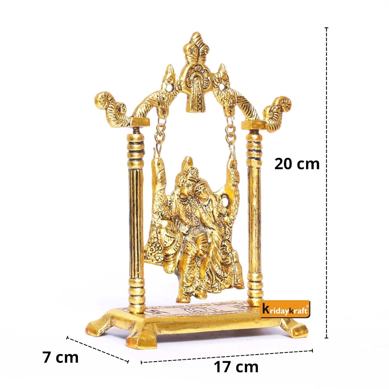 KridayKraft Radha Krishna on Swing jhula Metal Statue - Distacart