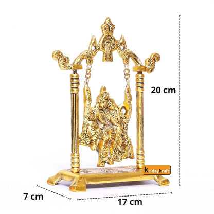 KridayKraft Radha Krishna on Swing jhula Metal Statue - Distacart