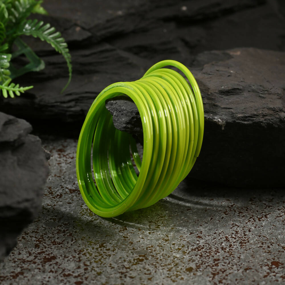 Afast Shining Green Glass Party, Wedding, Daily Use Bangle Set, Pack Of 12 - Distacart