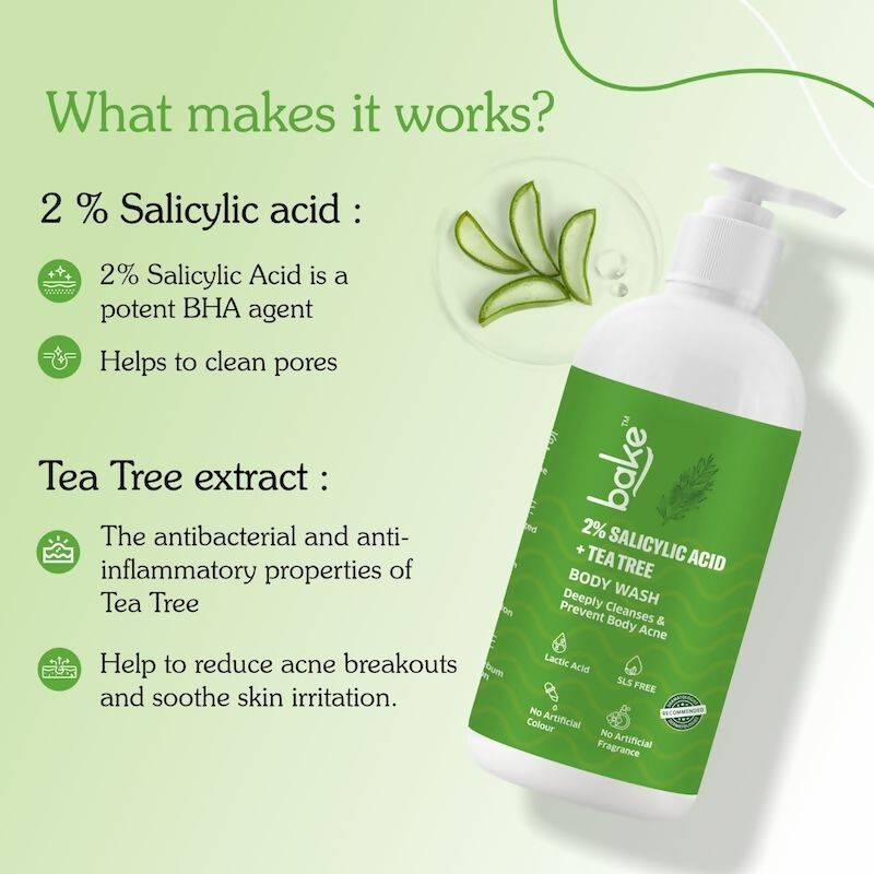 Bake 2% Salicylic Acid + Tee Tree Body Wash - Distacart