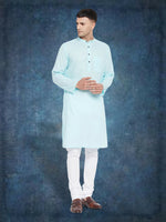 Thumbnail for Even Apparels Men's Pure Cotton Blue Kurta - Distacart