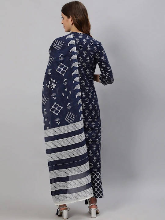 Anubhutee Blue Printed Kurta with Trousers & Dupatta - Distacart