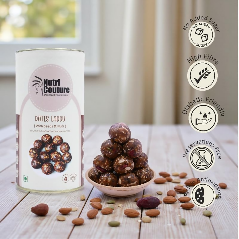 Nutri Couture Dates Laddu with Nuts & Seeds - Distacart