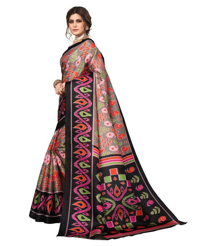 Vamika Black Printed Art Silk Saree - Distacart