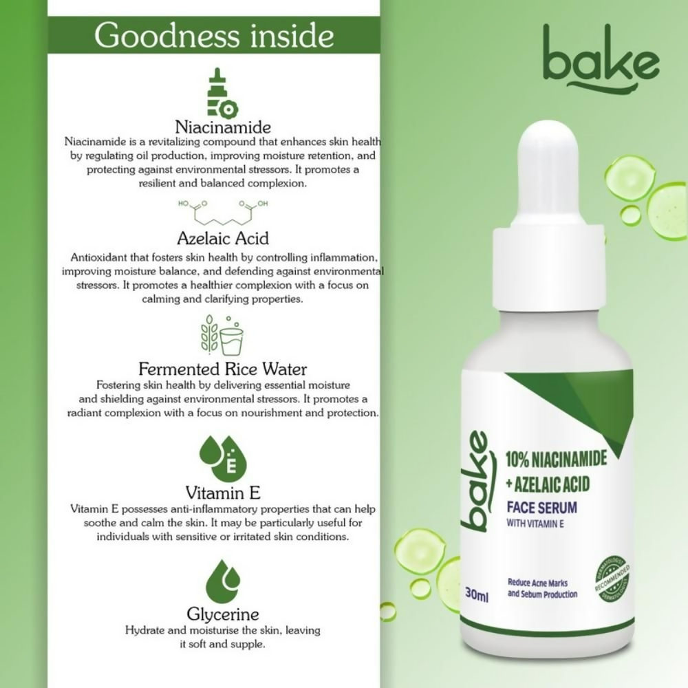 Bake 10% Niacinamide & Azelaic Acid Face Serum With Vitamin E - Distacart