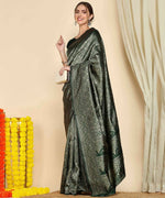 Thumbnail for Preksha Creation Designer Women Banarasi Soft Silk Saree - Green - Distacart