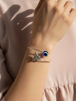 Thumbnail for NVR Women Rhodium Plated Evil Eye Kada Bracelet - Distacart
