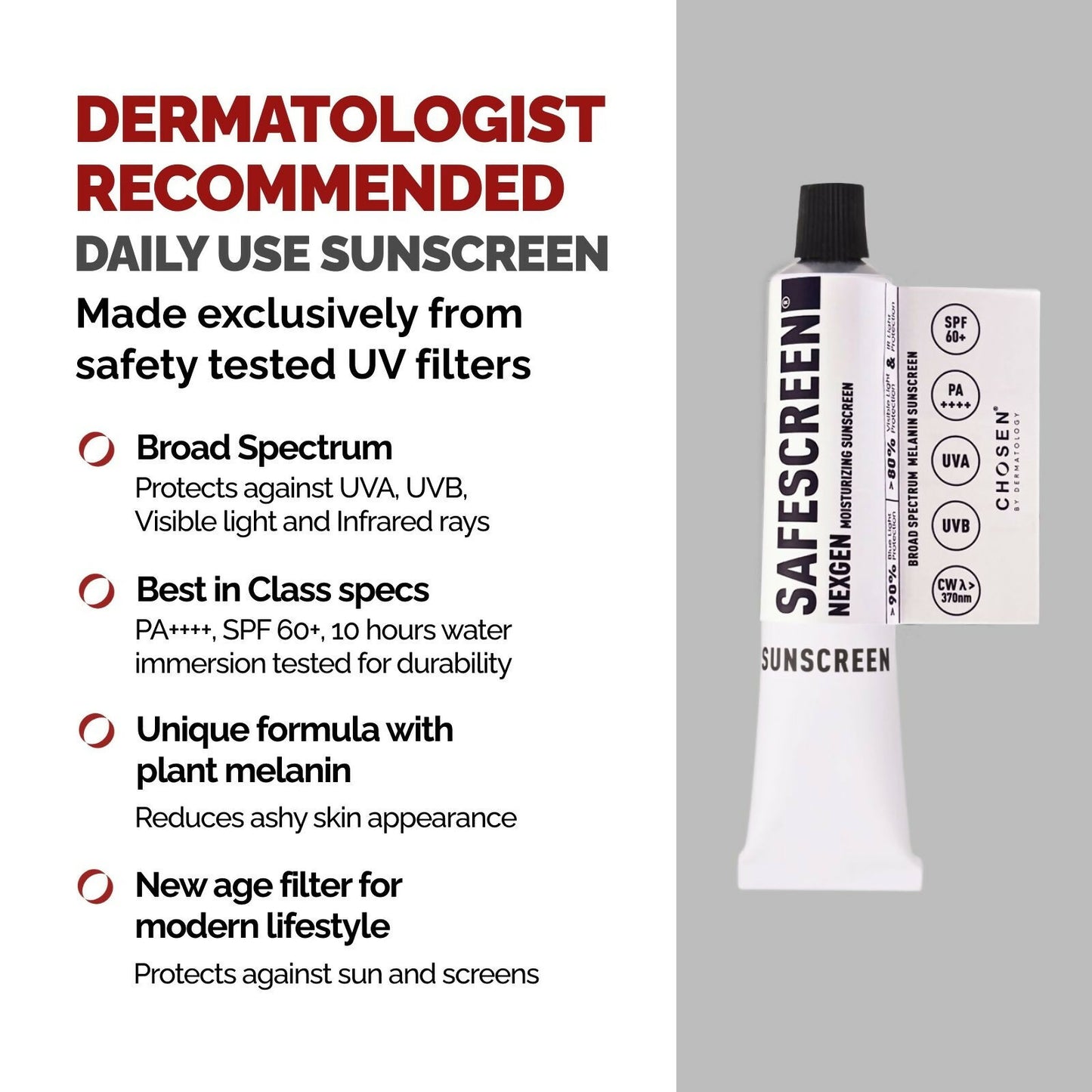 Chosen Safescreen Nexgen Moisturizing Sunscreen with Blue Light Protection - Distacart