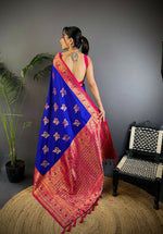 Thumbnail for Joban Fashion Banarasi Royal Blue Woven Soft Silk Saree