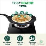 Thumbnail for The Indus Valley CASTrong Cast Iron Concave Tawa, Pre-seasoned, Nonstick, 100% Pure, Toxin-free, Spatula, 25.4cm, 1.9kg