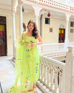 Thumbnail for Divine Drape Women's Viscose Printed Straight Kurta Pant With Dupatta - Green