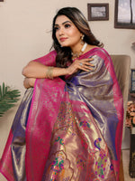 Thumbnail for Aastha Fashion Purple Tissue Silk Weaving Saree - Distacart