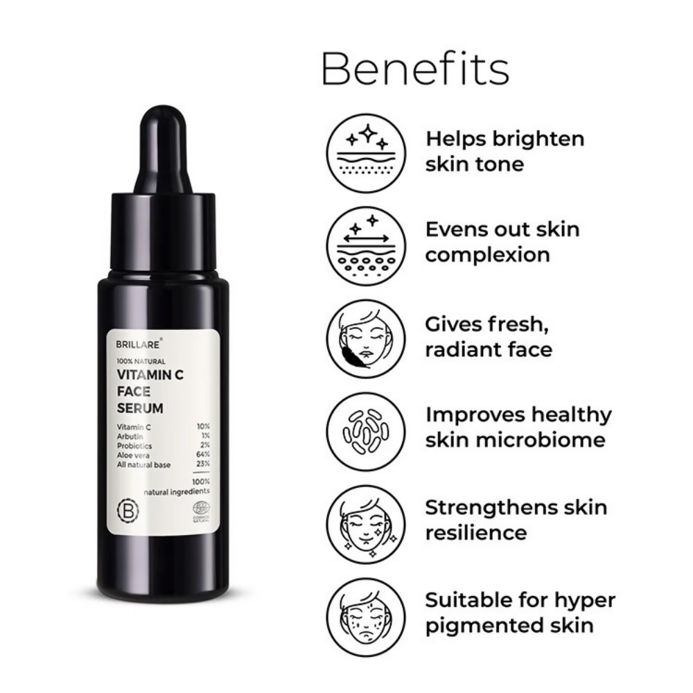 Brillare 10% Vitamin C Face Serum & Vitamin C Powder Face Wash - Dista