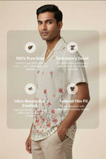 Thumbnail for Meadow — Floral Embroidered Linen Shirt by Hilo Design - Dista