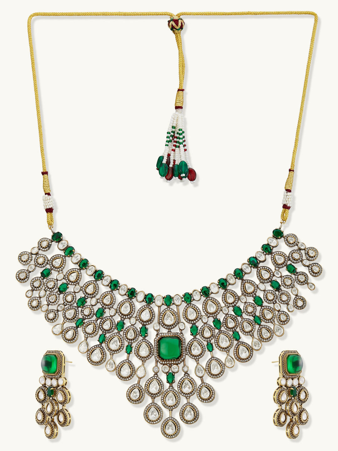 Nuyug Ethereal Kundan Necklace Set - Distacart