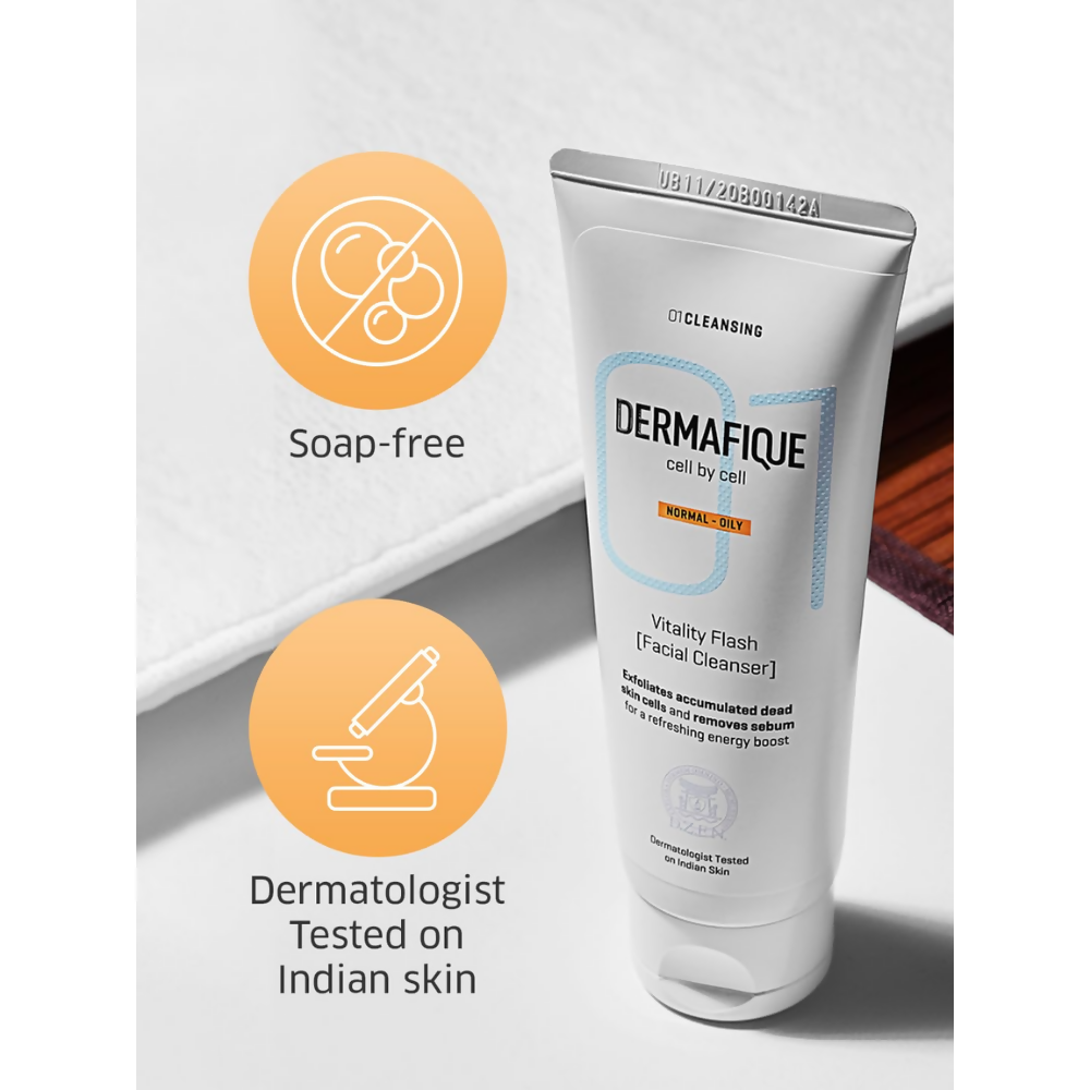 Dermafique Vitality Flash Facial Cleanser Exfoliating Face wash - Dista