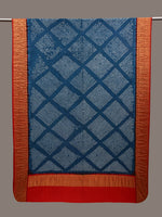 Thumbnail for Teal and Red Bandhani Kanchipuram Silk Handloom Dupatta with Border Design - Global Threads - Distacart